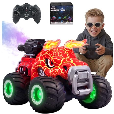 BEZGAR Monster Truck Toys, 1:18 Remote Control Monster Truck, Red