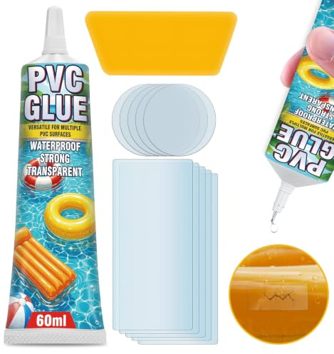 prowithlin Kit Riparazione Piscina Intex Impermeabile con Toppe Trasparenti e Colla PVC, Kit Riparazione Liner Piscina, Materasso Gonfiabile, Spa, Gommoni e Gonfiabili, Riparazione sotto Acqua