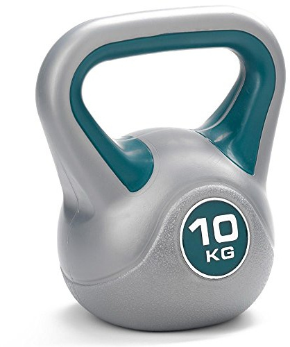 DKN Vinyl Kettle Bell - Grey/Blue, 10 kg