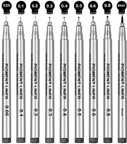 Black Fineliner Pens Art Pens - APOGO Fineliners Black Pens Drawing Pens for artists, Art Supplies Stationary Supplies Writing Pens, Micro Liner Pens for Manga ketch Book Anime Technical illustration