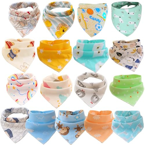 SLOSH 17 Baberos Bebe Bandanas Bufanda Toalla Drool Tela Bebé Niña Niño Recien Nacido Algodon Dentición Unisex