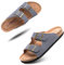 Hitmars Sandalias de pala Mujer Hombre Sandalias de Vestir Mules Punta Abierta Chanclas Plano Cómodas Verano Ajustable Hebilla Zapatillas Gris Número 38 EU