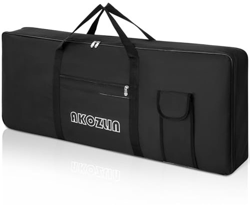 AKOZLIN Tragbare, gepolsterte Keyboard-Tasche mit 61 Tasten, Maße: 101,6 x 15,2 x 40,6 cm, Gigbag für elektrische Klaviertastatur, Schwarz
