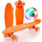 DFWYG Skateboard 56cm/ 22 Zoll Mini Cruiser mit LED Light Up Rädern, Kunststoff für Anfänger bis Erwachsene (inkl. All-In-One Skate T-Tool), Orange