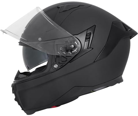 Zorax Hunter Matt Black XL (61-62cm) Double Visor Full Face Motorcycle Motorbike Helmet ECE2206