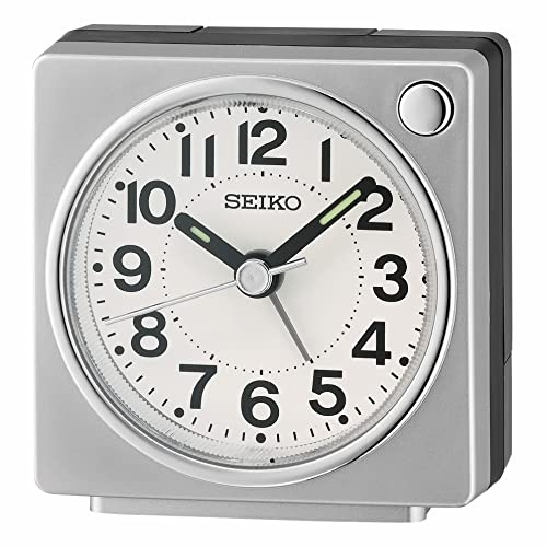 SEIKO Fuji Dark Bedroom Alarm Clock, Silver