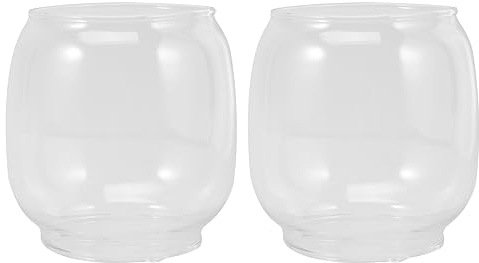 SOLUSTRE Öllampe Glaszylinder 2 Petroleumlampe Schornstein Hängend Hurrikan Laterne Glasabdeckung Öllampenschirm Für Vintage Teelichter Kerzen Lampen Sturmlaterne Ersatzglas