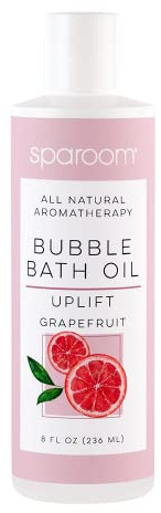 SpaRoom All Natural Hydrating and Nourishing Aromatherapy Foaming Bubble Bath Oil with Jojoba Oil, Olive Oils and Aloe, 8 oz, Uplift-Grapefruit