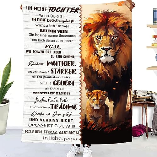 Kuscheldecke An Meine Tochter von Papa- Vater Tochter Personalisierte Decke Geschenk, Super Weiche Flanell Wohndecke, Mädchen Geburtstags Abschluss-Geschenke, Geschenk für Tochter