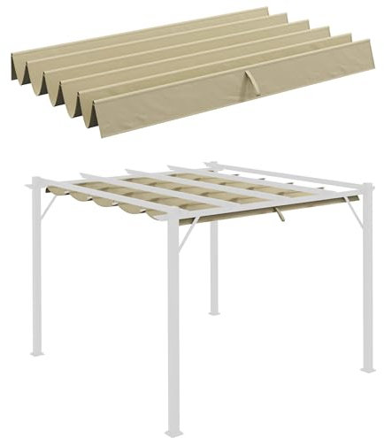 Outsunny Cubierta para pérgola retráctil de 3 x 3 m - beige