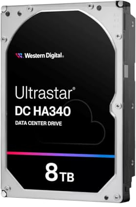 WD Ultrastar DC HA340 WUS721208BLE6L4 Hard Drive Data Centre 8 TB Internal 3.5 Inch SATA 6Gb/s 7200 RPM Buffer: 256 MB