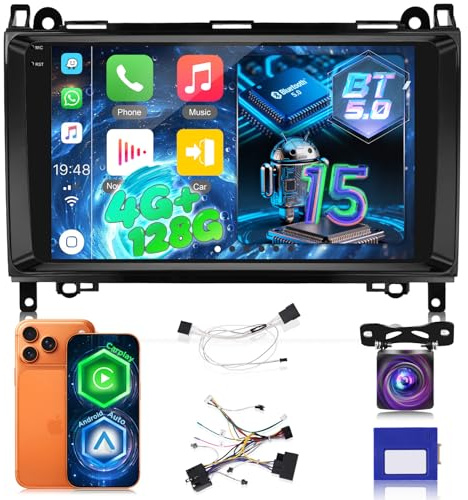 [4+128G] Upgrade Radio for Mercedes Benz Sprinter W906 W245 W169 W639 B200 Viano Vito 2006-2011: 9 inch Android Incell Touchscreen Carplay Stereo - 5G/WiFi, GPS, SWC + Backup Camera + Upgrade Canbus