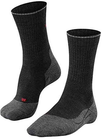 FALKE Herren Wandersocken TK2 Explore Wool Silk M So Wolle Funktionsmaterial antiblasen dick 1 Paar, Grau Anthracite Melange 3080, 44-45