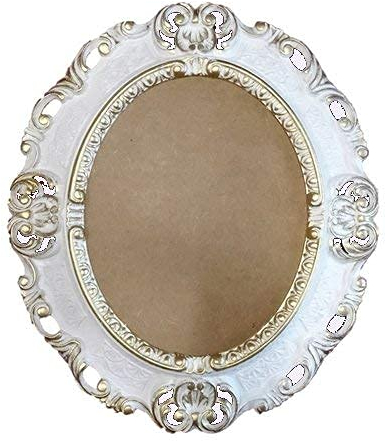 Lnxp BILDERRAHMEN ANTIK BAROCK in der Farbe: Weiß/Gold Dualcolor 45x38 cm OVAL REPRO Bilder für 28x22 cm oder 22x28 cm BAROCKRAHMEN Bilder DEKO Wand 46R