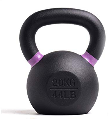 Kettlebells HUAHUA Fitness Gusseisen, 20kg / 44.1lb, Hauptgymnastik Innen-und Außen Fitness Krafttraining, Schwarz