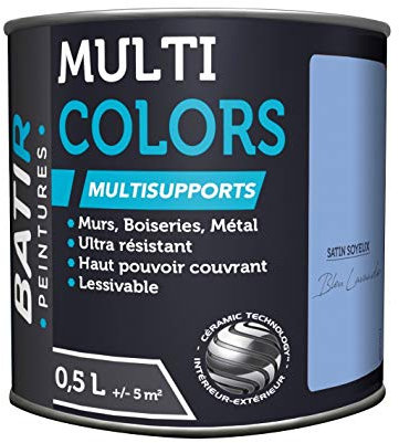 Peinture multi-supports satin soyeux Batir - Bleu lavande - 0,5 l
