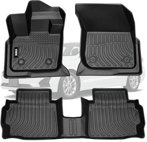 VIWIK Floor Mats Compatible for 2017-2020 Fusion/2017-2020 MKZ, Car Mats All Weather Protection Custom Full Set Floor Liners Include 1st and 2nd Row Front & Rear, Automotive Floor Mats TPE Blac