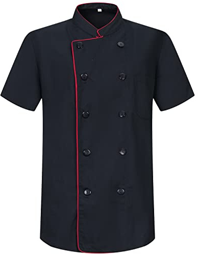 MISEMIYA - Chaqueta Cocinero Hombre - Chaqueta de Chef Hombre - Uniforme Hosteleria - Ref.8421B - M, Chaquetas Cocinero 8421B - Negro