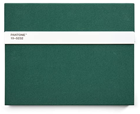 Pantone Notizbuch unliniert, mit Stift und Lineal, 160 Seiten, Außenbemaßung LxBxT 240 x 190 x 20 mm, Dark Green 19-5232