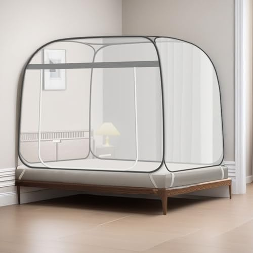 PARFINER Mosquito Net for Patio Bed Tent King Size Portable Mosquito Netting (87 * 79 Inch Grey)