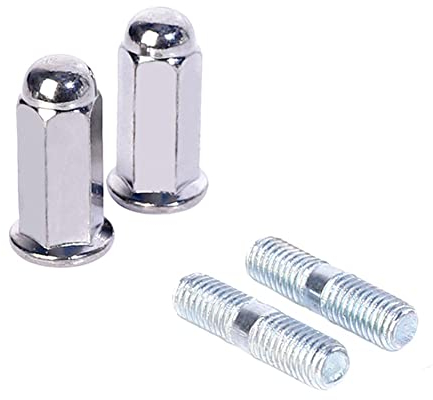 Auspuff Bolzen und Muttern,Asudaro 8 mm Universal Motorrad-Auspuffkrümmer Stehbolzen Kit Edelstahl Motor Auspuff Bolzen Muttern Set für Scooter Atvs Go Karts Moped Quad Motor,4 Stück,Silber-
