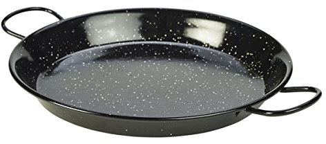 Chabrias Enamelled Carbon Steel Pan Naturally Non-Stick Paella Pan 32cm Traditional Valencian Design for Authentic Mediterranean Flavours