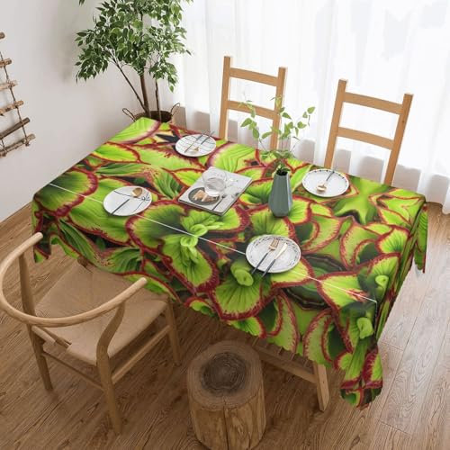 ESNAIUVCD Nappe rectangulaire imperméable à imprimé de plantes carnivores pour intérieur/extérieur, fête de Noël, 137 x 183 cm