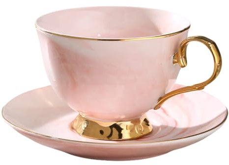 HOLIDYOYO Keramik Kaffeetasse Mit Untertasse Nordische Stil Tassenset Aus Hochwertigem Material Für Tee Espresso Cappuccino Und Heiße Schokolade Als Geschenk Für Familie Freunde