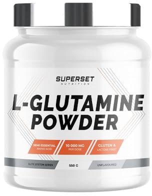 Superset Nutrition | L-glutamine Powder (550g) | Glutamine | 10g de glutamine haute qualité ! - Neutre
