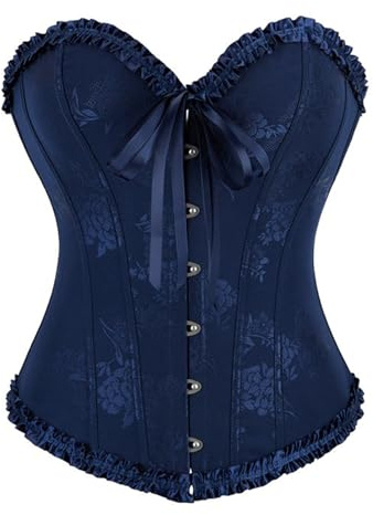 Corset de Mujer Top, Corsé Atractivo Adelgazar, Corset Reductor Cinturón Abdomen Faja, Bustier Moldeador de Cintura Mujer para Halloween Carnaval Fiesta B617