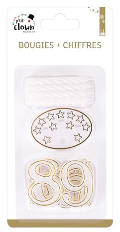 Blister de 8 Bougies + 10 Chiffres avec Socle en Plastique