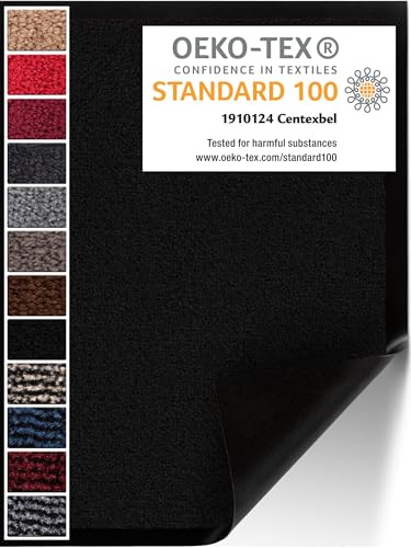 Carpet Diem Zerbino 90 x 150 cm - Tappeto ingresso antisporco - Interno ed Zerbino da Esterno, Tappetino antiscivolo per Porta, Tappeto antisporco per Porta d Ingresso - Nero