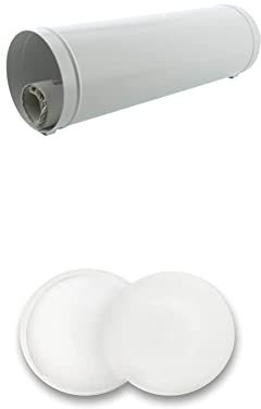 Burg-Wächter NEWS 5800 W Zeitungsrolle, Briefkastenergänzung, A4 Einwurf-Format, Stahl weiß + Seitendeckel, Durchmesser 12cm, Kunststoff, S-Deckel SD 1 SB, Transparent