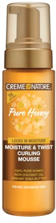 Pure Honey, Moisture & Twist Curling Mousse, For Dry, Dehydrated Hair, 7 fl oz (207 ml), Creme Of Nature