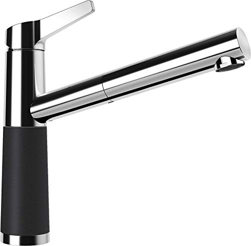 SCHOCK Robinet de cuisine SC-510 Magma – Robinet basse pression CRISTADUR avec douchette extensible et raccords standard