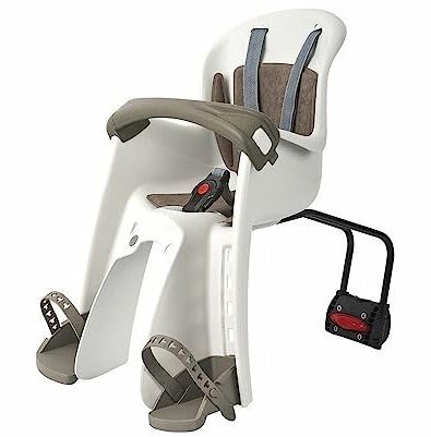 POLISPORT 8632800011 - BILBY Junior FF cykelstol med hjul från 26 tum till 29 tum passar barn som väger 9 till 15 kg med ramankare i kräm/brun färg