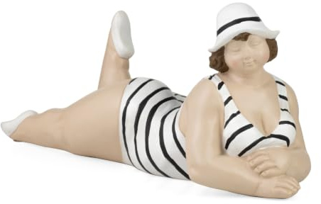 Moritz Pin Up Girl maritim kvinna i baddräkt liggande badenix polyresin badkvinna semester hav pool wellness maritim dekoration badrum