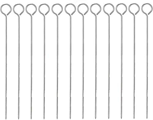 Buystarget 10 Pack x 35cm BBQ Barbecue Metal Skewers Sticks Grill Kebab Outdoor Camping