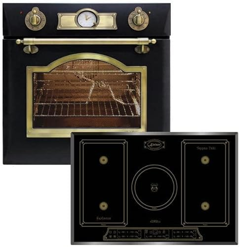 Kaiser Induktions Herd-Set Eh 6355 Em+KCt 7797 FIEm, Retro Elektro Einbau Backofen Autark 60cm 67L +Induktionskochfeld 77cm