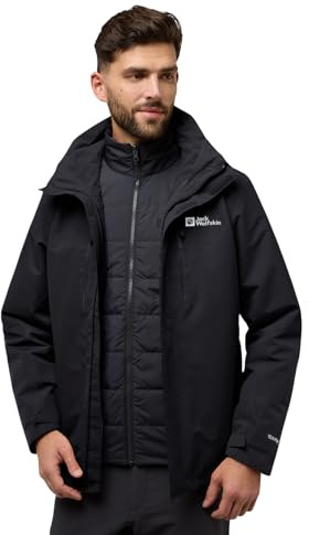 Jack Wolfskin Jasper 3 in 1 Jkt M Giacca, Nero, S Uomo