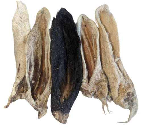 Hairy Lambs Ear - Natural Dog Chew Treat Dewormer - High Protein Healthy Snack - Dog Pick and Mix (x10 Hairy Lamb Ear)