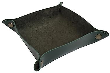 dijiusidy Svuotatasche Multifunzione in Pelle Risparmia Spazio Vassoi Portaoggetti Quadrato Leggero Porta Accessori Cella Cambio Orologio, Verde 2