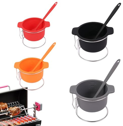 Ciotole per la preparazione della cottura, ciotole per spezie, ciotole in silicone, con spazzola e supporto, ciotole per salsa per conservare ingredienti, vassoio per spezie