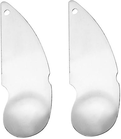 SHOWERORO 4pezzi Cucchiaio Kiwi Acciaio Inossidabile per Sbucciare e Scavare Frutta Utensile Pratico per Kiwi e Avocado Facile da Pulire e Riutilizzabile