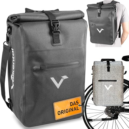 Valkental – Bolsa de Bicicleta Multifuncional 3 en 1: portaequipajes, Mochila y Bandolera – Material Impermeable con Elementos Reflectantes – Ideal para Ciclismo Urbano – Diseño sostenible y Seguro