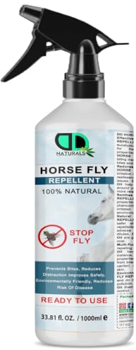DD Teck 100% Natural Horse Fly Repellent – DEET-Free, Skin-Friendly Formula for Long-Lasting Protection – Reduces Bites and Enhances Safety & Comfort for Horses (1000ml Spray)
