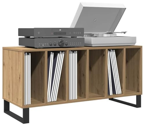 vidaXL Mobile Porta vinili Rovere Artigianale 100 x 38 x 48 cm, Soggiorno, Soluzione Moderna per riporre, Mobile TV Rettangolare, unità Robusta, Organizer per casa, Funzionale