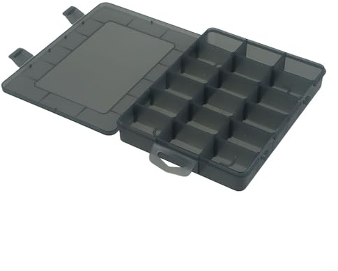 Caja de herramientas ajustable de plástico con múltiples compartimentos para organizar tornillos, pernos, brocas y componentes electrónicos (B)