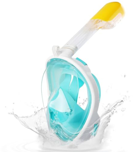 Snorkel Mask 180°view Design Full Face Snorkel Set Compatible Sports Camera Compatible Diving Mask with Anti-fog and Anti-leak Technology for Adults Snorkeling Experience