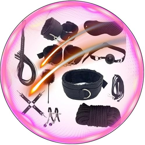 Bdsm Rem 10-Delars Justerbar Nylon UppsäTtning FöR MäN Och Kvinnor, LäMplig FöR Ben Och BröStsträCkning - Q (Svart)